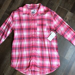 Old Navy button down plaid tunic shirt